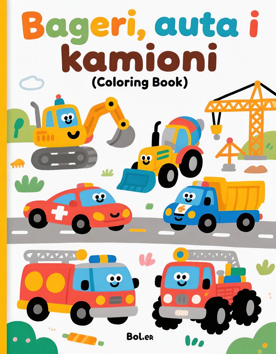 Bageri, automobili i kamioni – besplatne bojanke za štampanje i PDF