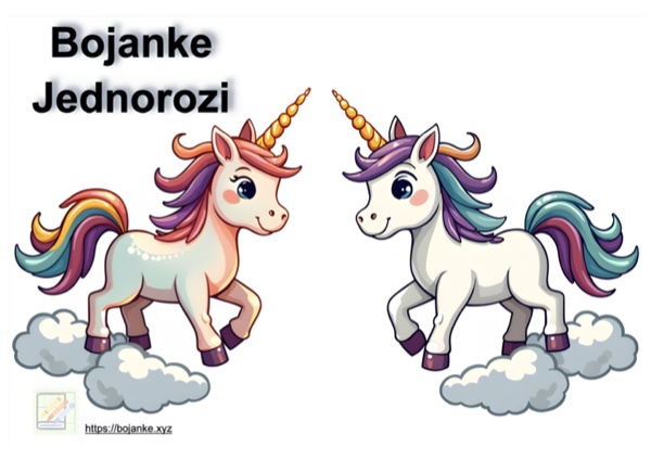Jednoroci bojanka za štampanje