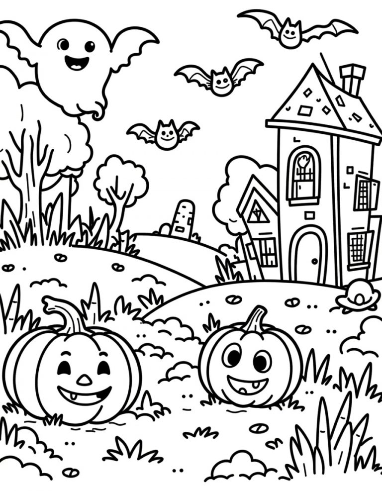 Halloween bojanka duh i slepi miševi