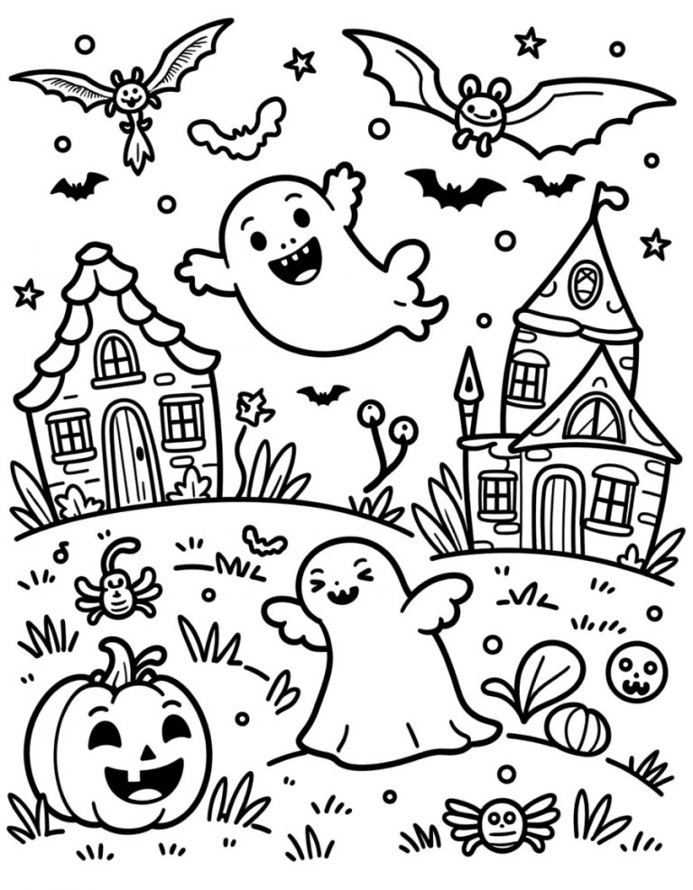 Halloween bojanka dva duha i pauci