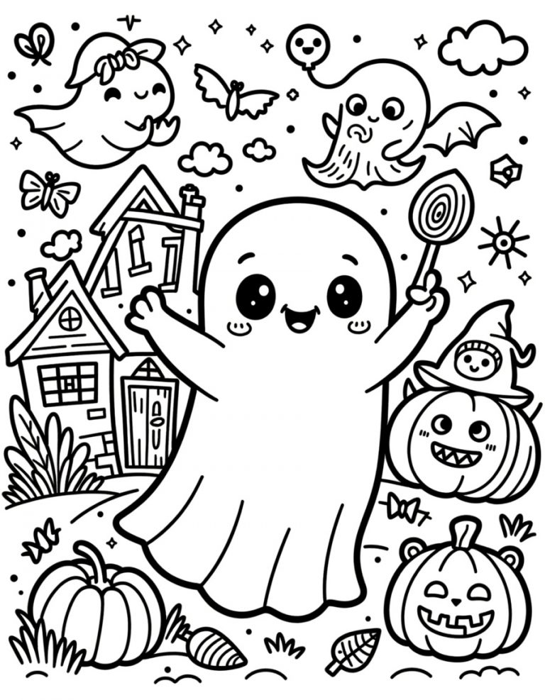 Halloween bojanka slatki duh sa bombonom