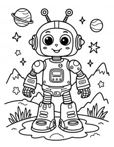Crtani robot sa antnama i šarenim telom