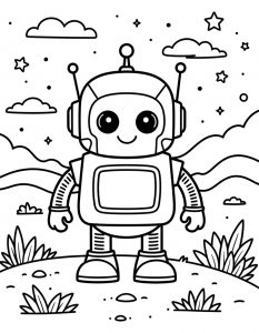 Jednostavan crtani robot sa tri antene