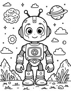 Robot sa zvezdom na grudima i Saturnom