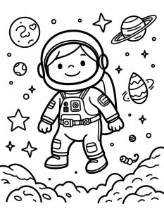 Astronaut sa dve planete Saturn u svemiru