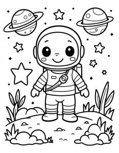 Astronaut sa dve planete Saturn i zvezdama